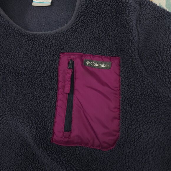Columbia Women's West Bend Sherpa Crewneck Pullover Purple Medium Granola Gorp - Picture 5 of 7